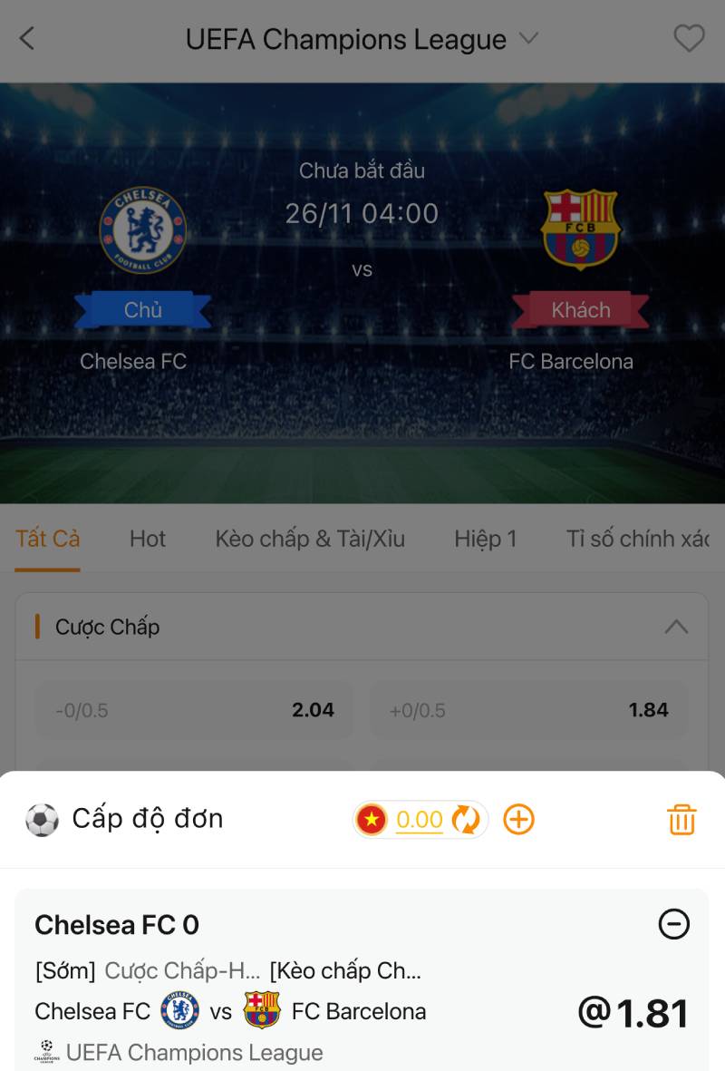 Mẹo cược thông minh cho kèo C1
